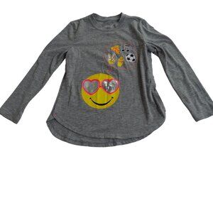 BCG Long Sleeve Graphic Tee Heather Gray Girls XS 6 6X Polyester Spandex